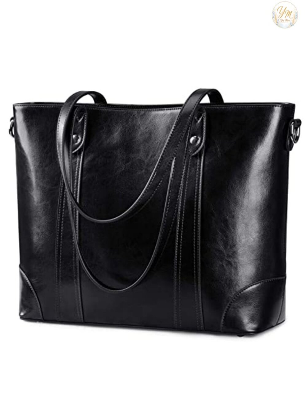 Genuine Leather Tote Bag Large Work Shoulder Handbag with Zipper